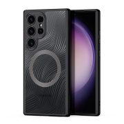   Protector de telefon din plastic DUX DUCIS AIMO (rezistență medie la impact, cadru din silicon, protecție pentru cameră, MagSafe, model ondulat) NEGRU Samsung Galaxy S24 Ultra (SM-S928)