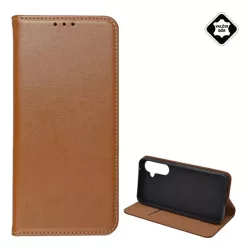   HUSĂ! - Husă stativă, piele naturală (FLIP, deschidere laterală, desktop) BARNA Samsung Galaxy S23 FE (SM-S711)