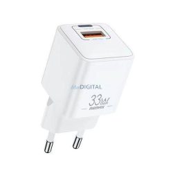   REMAX BATT încărcător de rețea USB + priză Type-C (33W, GaN, încărcător rapid PD) ALB