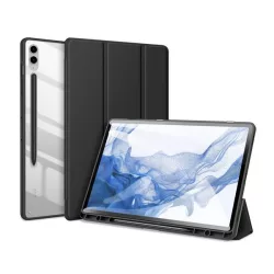   Husa DUX DUCIS TOBY in picioare, efect piele (FLIP activ, deschidere laterala, TRIFOLD, suport desktop, suport creion) NEGRU Samsung Galaxy Tab S9 FE Plus LTE (SM-X616), Galaxy Tab S9 FE Plus WIFI (SM-X610)