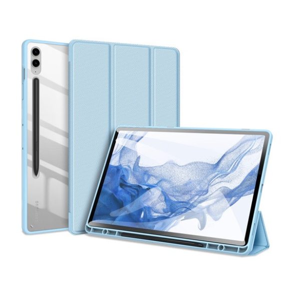 Husă DUX DUCIS TOBY în picioare, efect piele (FLIP activ, deschidere laterală, TRIFOLD, suport desktop, suport creion) ALBASTRU DESCHIS Samsung Galaxy Tab S9 FE Plus WIFI (SM-X610), Galaxy Tab S9 FE Plus LTE (SM-X616)
