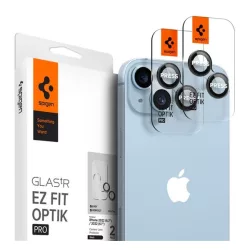   SPIGEN OPTIK PRO sticlă de protecție pentru cameră 2buc (9H) NEGRU Apple iPhone 14 Plus, iPhone 14, iPhone 15 Plus