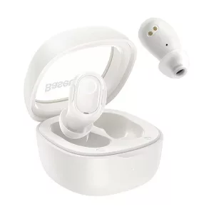 Căști bluetooth BASEUS BOWIE WM02 OS STEREO (v5.3, TWS, extra mini + carcasă de încărcare) ALBE