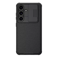   HUSĂ! - Protector de telefon din plastic NILLKIN CAMSHIELD PRO MAGNETIC (rezistenta la impact, protectie camera, magnetic, cu dungi) NEGRU Samsung Galaxy S24 Plus (SM-S926)
