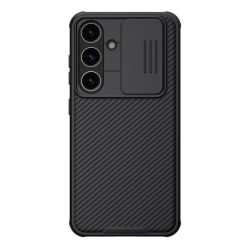   HUSĂ! - Protector de telefon din plastic NILLKIN CAMSHIELD PRO (cadru din silicon, rezistenta la impact, protectie camera, dungi) NEGRU Samsung Galaxy S24 Plus (SM-S926)