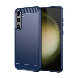   HUSĂ! - Protector de telefon din silicon (rezistenta la impact, colt cu perna de aer, periat, model carbon) ALBASTRU INCHIS Samsung Galaxy S24 Plus (SM-S926)