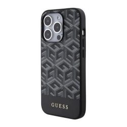   HUSĂ! - Protector de telefon din silicon GUESS 4G G CUBE (spate din plastic, MagSafe) NEGRU Apple iPhone 15 Pro