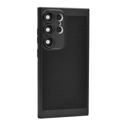  HUSĂ! - Protectie din plastic pentru telefon (respirabila, perforata, protectie pentru camera) NEGRU Samsung Galaxy S24 Ultra (SM-S928)