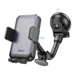   Suport auto HOCO H27 (bord, parbriz, ventuză, automat, braț reglabil, dimensiune 4.7-7") NEGRU