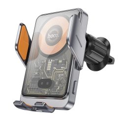   Suport auto HOCO HW7 (pentru ventilație, automat, 15W, wireless, încărcător rapid, dimensiune 4.5-7") GREY