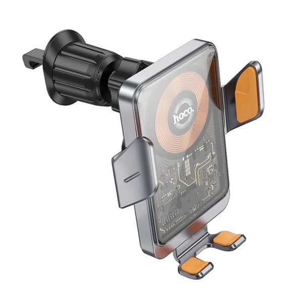 Suport auto HOCO HW7 (pentru ventilație, automat, 15W, wireless, încărcător rapid, dimensiune 4.5-7") GREY