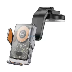   Suport auto HOCO HW8 (bord, parbriz, ventuză, automat, 15W, wireless, încărcător rapid, dimensiune 4.5-7") NEGRU