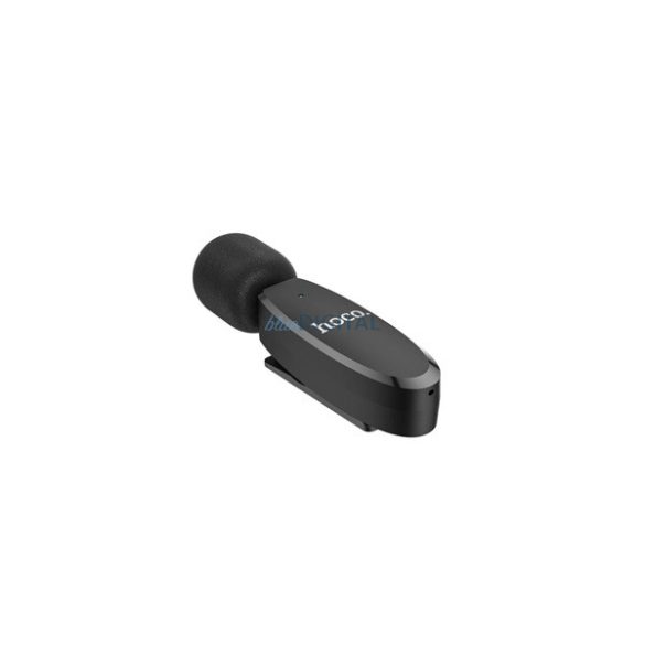 Microfon bluetooth HOCO L15 (Tip-C, LAVALIER clip-on, anulare zgomot) NEGRU