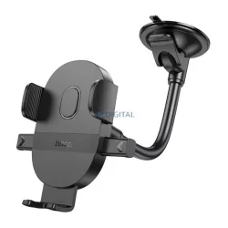   Suport auto HOCO H20 (bord, parbriz, ventuză, automat, braț reglabil, dimensiune 4.7-7") NEGRU