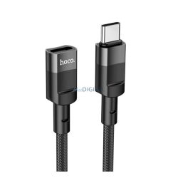   Cablu adaptor HOCO U107 (mufă Type-C - Type-C, 3A, transfer de date și încărcare, 120 cm, OTG) NEGRU