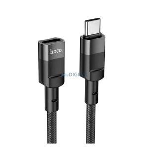 Cablu adaptor HOCO U107 (mufă Type-C - Type-C, 3A, transfer de date și încărcare, 120 cm, OTG) NEGRU