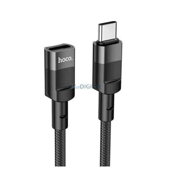 Cablu adaptor HOCO U107 (mufă Type-C - Type-C, 3A, transfer de date și încărcare, 120 cm, OTG) NEGRU