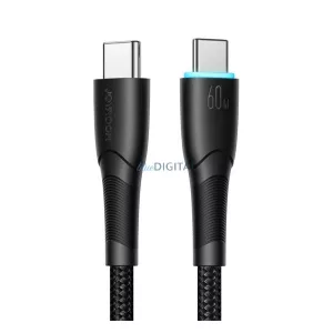 JOYROOM STARRY cablu de date (Tip-C - Tip-C, 60W, încărcător rapid PD, 100cm, indicator LED) NEGRU