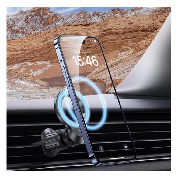 Suport auto USAMS (pentru ventilatie, 360°, MagSafe + inel magnetic) NEGRU