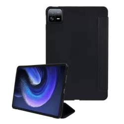   Husă stativă cu efect de piele (FLIP activ, deschidere laterală, TRIFOLD, desktop) negru Xiaomi Pad 6