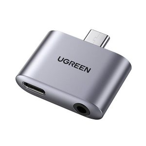 Adaptor audio și încărcător UGREEN (distribuitor, tip C + mufă jack de 3,5 mm - Tip C) GREY