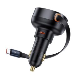   Încărcător auto BASEUS ENJOYMENT PRO priză tip C (60W, încărcător rapid PD 3.0 + cablu tip C) NEGRU