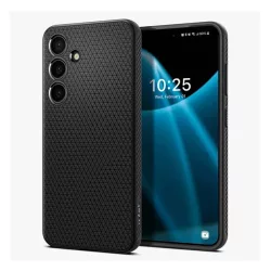   HUSĂ! - SPIGEN LIQUID AIR Husă silicon pentru telefon (rezistent la șocuri, bubble heel, diamant) negru Samsung Galaxy S24 (SM-S921)