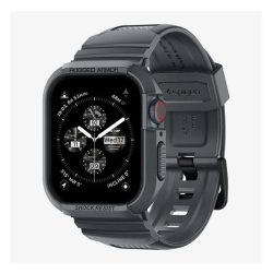   Curea de rezervă SPIGEN RUGGED ARMOR PRO (dimensiune personalizată, silicon, rezistență la șoc + cadru din silicon) DARK GREY Apple Watch Series 9 45mm, Watch Series 8 45mm, Watch Series 7 45mm