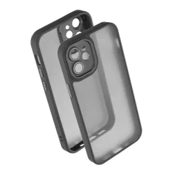   HUSĂ! - Protectie din silicon pentru telefon (rezistenta la impact, spate acrilic, protectie camera) NEGRU Apple iPhone 12 mini