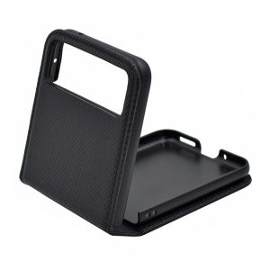 Carcasa in picioare, efect piele (FLIP, deschidere laterala, suport de masa, romb) NEGRU Motorola Razr 40 5G