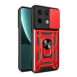   HUSĂ! - Protector de telefon din plastic Defender (rezistenta la impact, interior din silicon, inel de retinere, protectie camera) ROSU Xiaomi Redmi Note 13 Pro 5G
