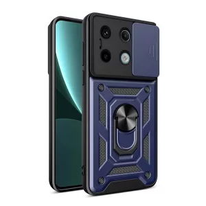 HUSĂ! - Protector de telefon din plastic Defender (rezistenta la impact, interior din silicon, inel de retinere, protectie camera) ALBASTRU INCHIS Xiaomi Redmi Note 13 Pro 5G
