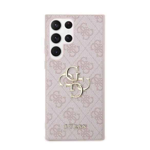 Protectie de telefon din plastic GUESS 4G BIG METAL LOGO (rezistenta la impact, spate cu efect piele) ROZ Samsung Galaxy S24 Ultra (SM-S928)
