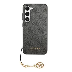 HUSĂ! - Protectie de telefon din plastic GUESS 4G CHARMS (spate textil, decor telefon) NEGRU Samsung Galaxy S24 Plus (SM-S926)