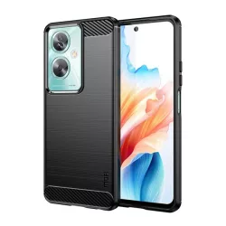   HUSĂ! - Protector de telefon din silicon MOFI (rezistenta la impact, colt cu perna de aer, periat, model carbon) NEGRU Oppo A79 5G