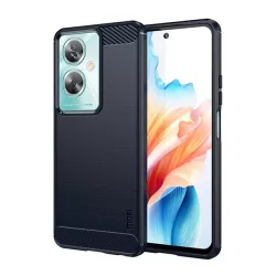   HUSĂ! - Protector de telefon din silicon MOFI (rezistenta la impact, colt cu perna de aer, periat, model carbon) ALBASTRU INCHIS Oppo A79 5G
