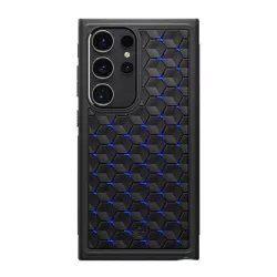   HUSĂ! - Protectie de telefon din silicon SPIGEN CRYO ARMOR (rezistenta la impact, colt cu perna de aer, hexagon) NEGRU Samsung Galaxy S24 Ultra (SM-S928)