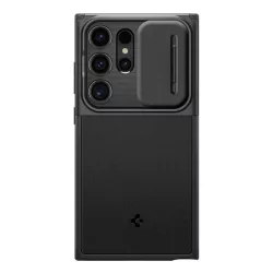   HUSĂ! - Protectie din plastic pentru telefon SPIGEN OPTIK ARMOR (cadru din silicon, protectie camera) NEGRU Samsung Galaxy S24 Ultra (SM-S928)