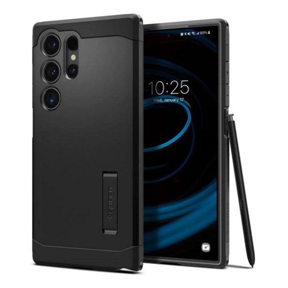 Protector de telefon din plastic SPIGEN TOUGH ARMOR (cadru din silicon, rezistenta la impact, suport) NEGRU Samsung Galaxy S24 Ultra (SM-S928)