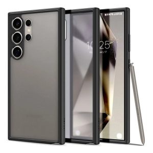 Protectie de telefon din plastic SPIGEN ULTRA HYBRID (rezistenta la impact, cadru perna de aer, mat) NEGRU/TRASPARENT Samsung Galaxy S24 Ultra (SM-S928)