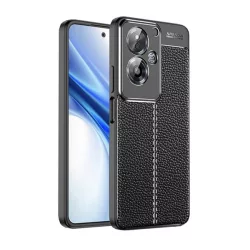   HUSĂ! - Protectie din silicon pentru telefon (rezistenta la impact, efect piele, model de cusaturi) NEGRU Oppo A79 5G