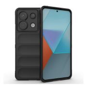   Husă silicon pentru telefon (rezistent la șocuri, protecția camerei, 3D) negru Xiaomi Redmi Note 13 Pro 5G