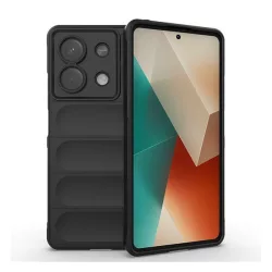   HUSĂ! - Husă silicon pentru telefon (rezistent la șocuri, protecția camerei, 3D) negru Xiaomi Redmi Note 13 5G