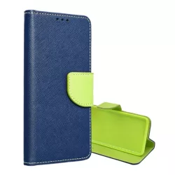   HUSĂ! - Husă stativă cu efect de piele (FLIP, deschidere laterală, suport pentru desktop, buzunar pentru carduri, efect textil) BLUE/GREEN Xiaomi Redmi Note 13 Pro Plus 5G