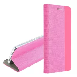   HUSĂ! - Carcasa in picioare, efect piele (FLIP, deschidere laterala, suport de masa, model textil) ROZ Xiaomi Redmi Note 13 5G