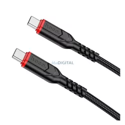   HOCO VICTORY cablu de date (Tip-C - Tip-C, 3A, 60W, încărcător rapid PD, 100cm, anti-rupere, șiret) NEGRU