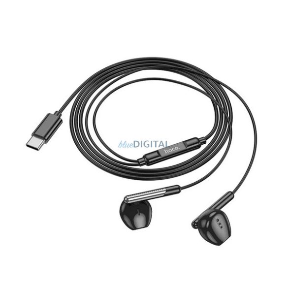 HOCO GLORY Căști stereo (Type-C, microfon, control volum, buton de înregistrare) NEGRU