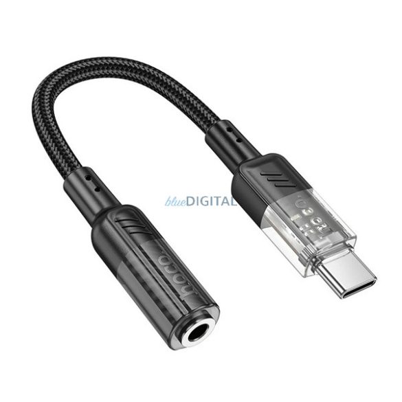 Cablu adaptor audio HOCO SPIRIT (mufă jack de 3,5 mm - Tip C, 15 cm) NEGRU