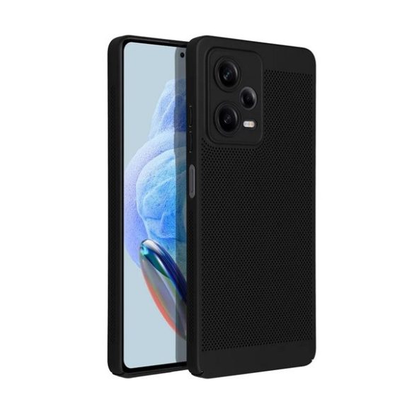 Protectie din plastic pentru telefon (respirabila, perforata, protectie camera) NEGRU Xiaomi Redmi Note 13 5G