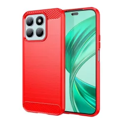   HUSĂ! - Protector de telefon din silicon (rezistenta la impact, colt cu perna de aer, periat, model carbon) RED Honor X8b